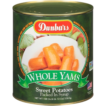 Dunbar Fancy Whole Sweet Potatoes, 108 oz., PK6 2044L603060001